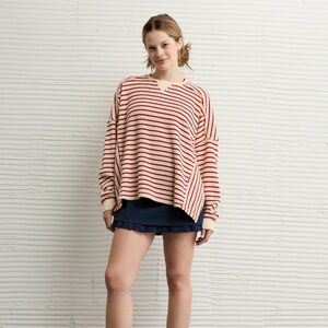 AE Big Hug Crew Neck Waffle Sweatshirt Medium